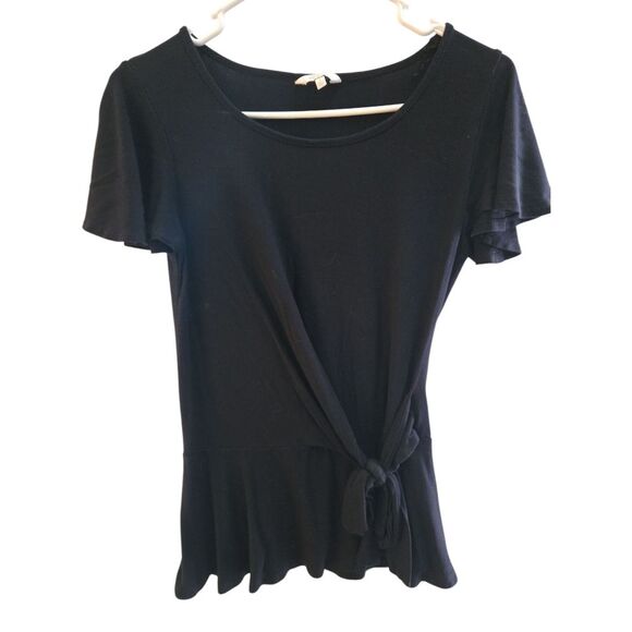 Candies Elegant Black Tie-Front Top SZ S - Picture 1 of 4